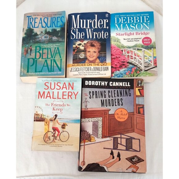 Murder She Wrote And Mystery Books by 5 Different Authors Who Done It Book Lot - Picture 1 of 12